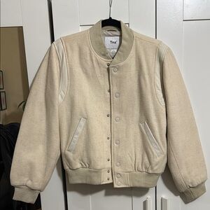 Aritzia Cream Bomber Jacket